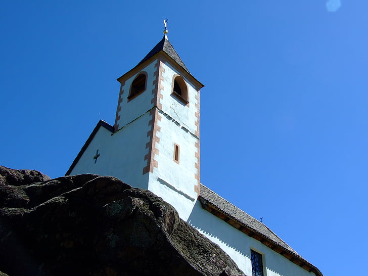 Hippolytos, Lana, kirke, blå, blå himmel, Syd-Tirol, himmelen