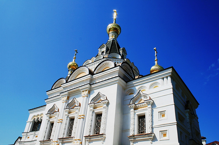 katedrālē, baznīca, vēsturisko, ēka, reliģija, krievu pareizticīgo, arhitektūra