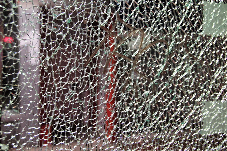 vidrio, vidrio de seguridad, agrietado, fragmento de, Fondo, estructura, brillo