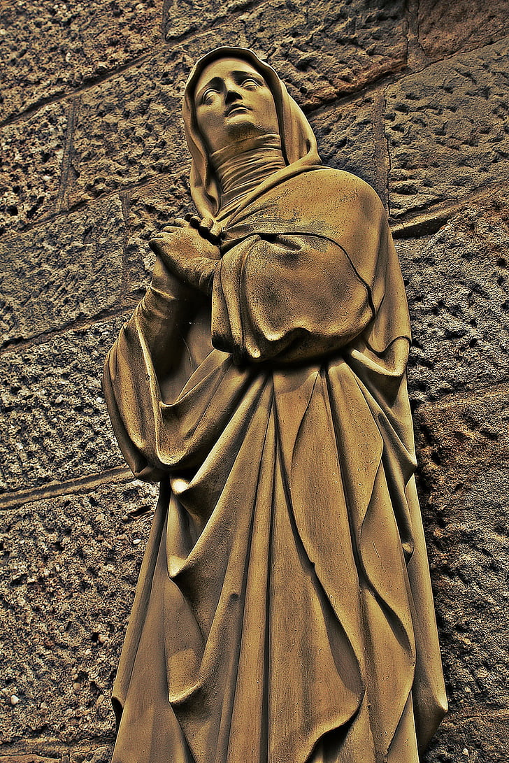 Maria, bidden, geloof, Figuur, standbeeld, kerk, Christendom