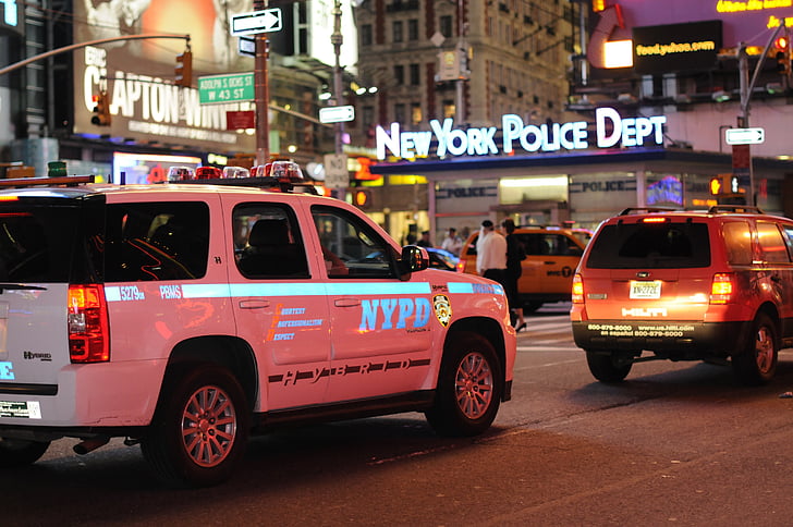 policia, Nova york, carretera, auto, màquina, d'Esquadra, cotxe