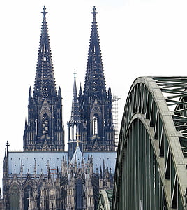 Jembatan Hohenzollern, lengkungan, Jembatan, Dom, Rhine, Jembatan kereta api, pelestarian bersejarah