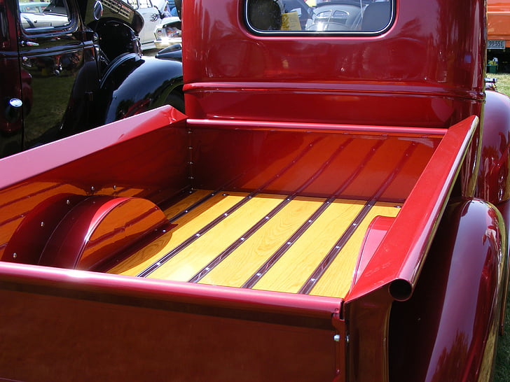 Chevrolet, Chev, 1946, vermell, recollida, camió, Caixa