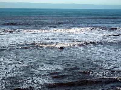 hav, naturskjønne, Half moon bay ca, vann, bølger