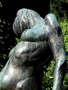 statue, art, sculpture, figure, woman, artwork, metal