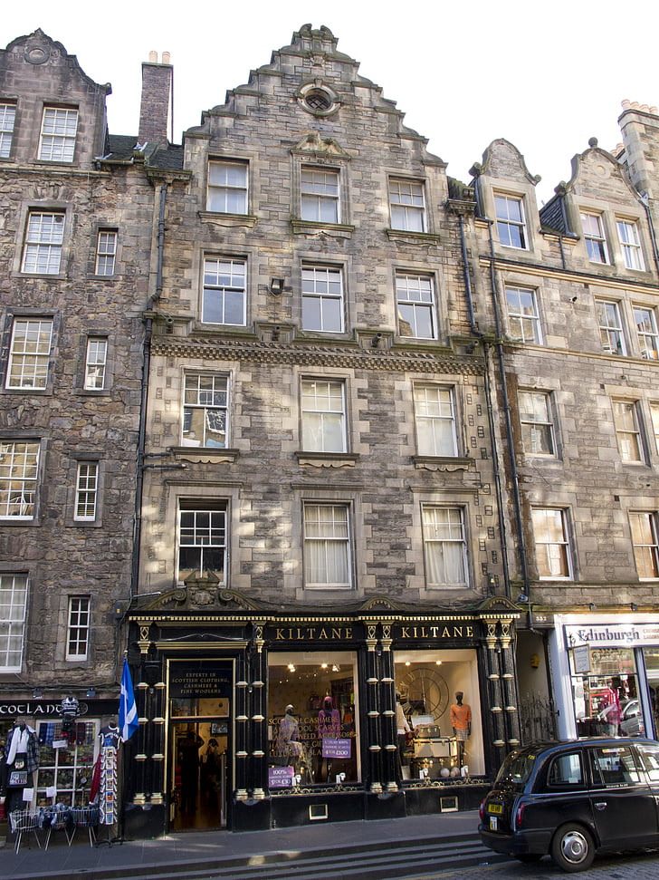 Edinburgh, Skotsko, budovy, cesta, stavebnictví, staré město, historik