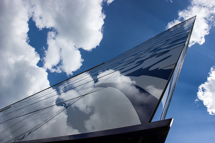 het platform, gebouwen, Enschede stad, historische, blauw, Cloud - sky, hemel