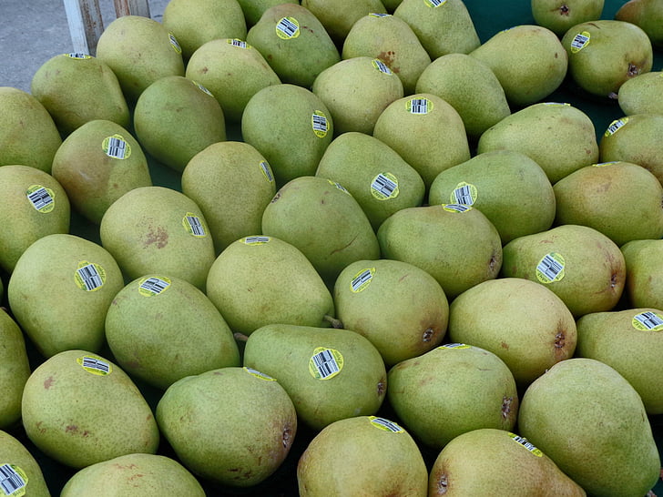päärynät, Ruoka, elintarvikkeiden markkinat, tuore, hedelmät, vihreä, kasvissyöjä