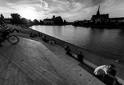 Polonya, Wrocław, manzara, Şehir, nehir, mimari, manzarası