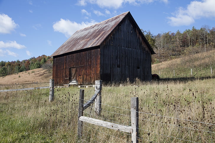 wyblakły stodoła, stary, ranczo, drewno, gospodarstwa, kraj, Vintage