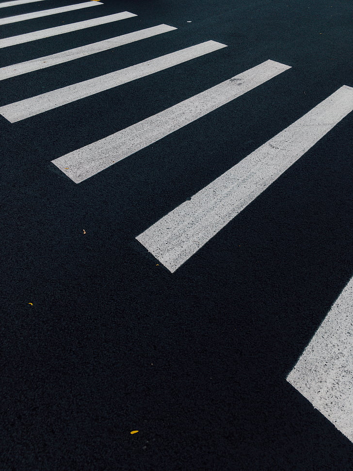 pre chodcov, Lane, asfalt, čierna a biela, pruhované, značenie ciest, cestné