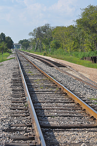 estrada de ferro, Trem, faixa, estrada de ferro, externo