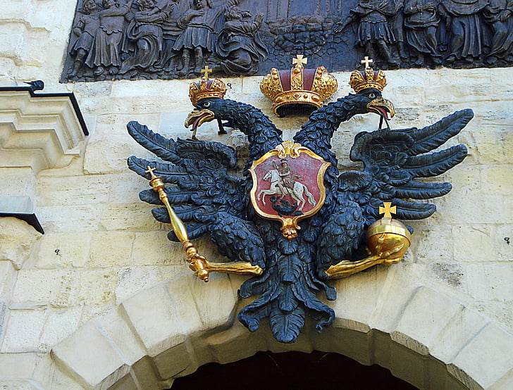 russia, st petersburg russia, coat of arms, russian coat of arms, eagle, the peter and paul fortress, double-headed eagle