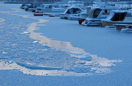 frozen, body, water, photo, snow, winter, white