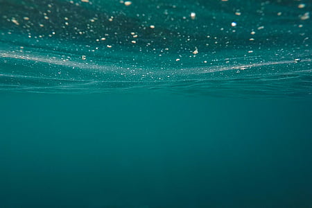 zelena, pod vodom, Foto, vode, mjehurići, oceana, more