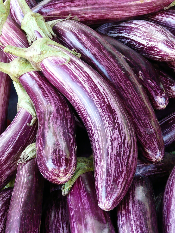 aubergine, Mark, lilla, Violet, stribet, Solanum melongena, frugt