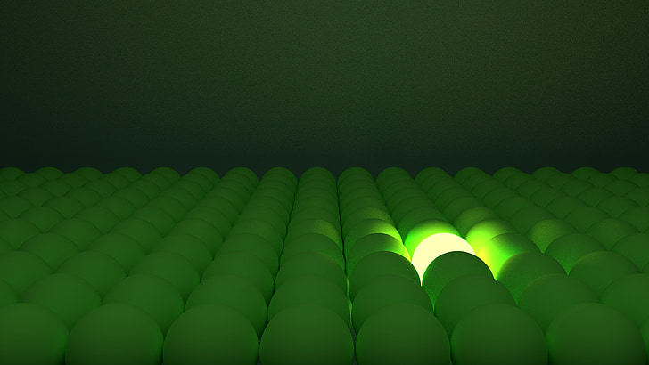 verde, plano de fundo, papel de parede, bolas, iluminação, luz, escuro