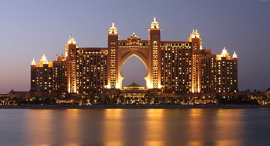de palm, Atlantis, Dubai, Hotel, winkelcentrum, reizen, Resort