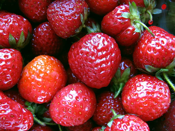 fruita, primavera, maduixa, aliments, frescor, vermell, Orgànica
