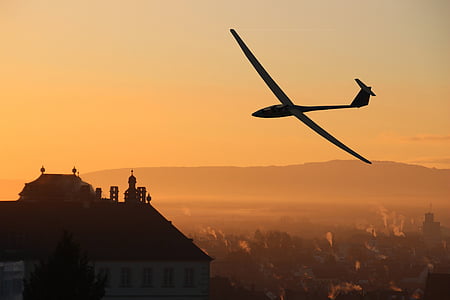 滑翔机飞行员, 城市, 早上, 心情, 照明, 家园, 早上小时
