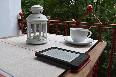 lampe, Cup, lanterne, terrasse, tabel, kaffe - drink, Café