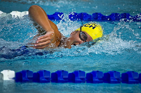 ว่ายน้ำ, นักว่ายน้ำ, หญิง, การแข่งขัน, แข่งรถ, สระว่ายน้ำ, น้ำ