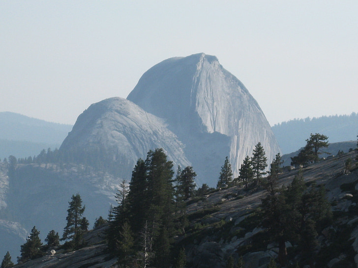 halfdome, Olmstead punt, Yosemite, Californië, Bergen, Rocky, wildernis