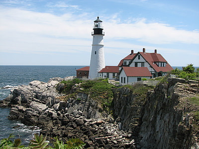 Portland Far, Deniz feneri, Maine, Portland, Sahil, Simgesel Yapı, New england