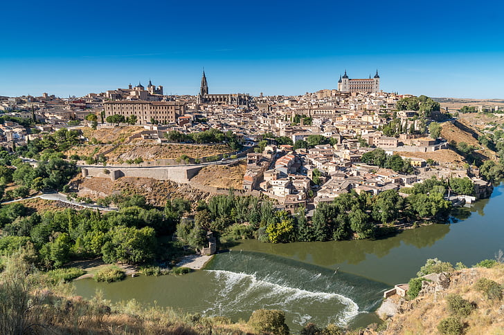 Toledo, Španielsko, Príroda, Cestovanie, rieka, mesto, historické