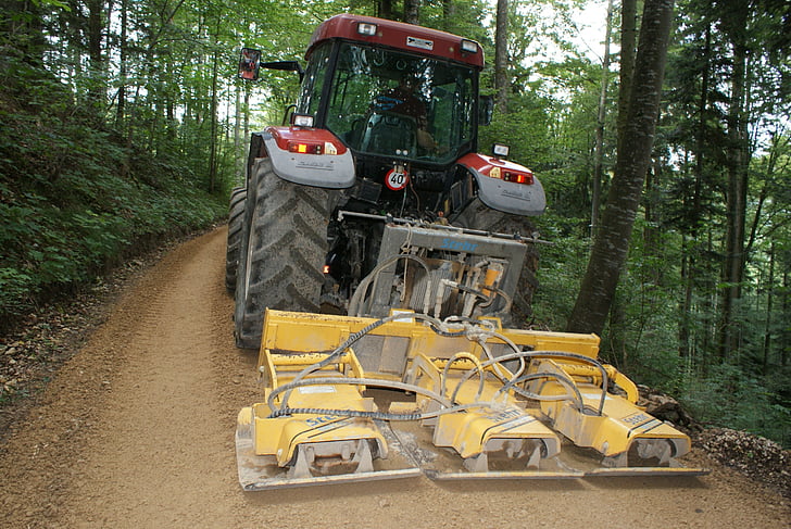 road construction, forest path, tractor, machinery, equipment, dirt, land Vehicle