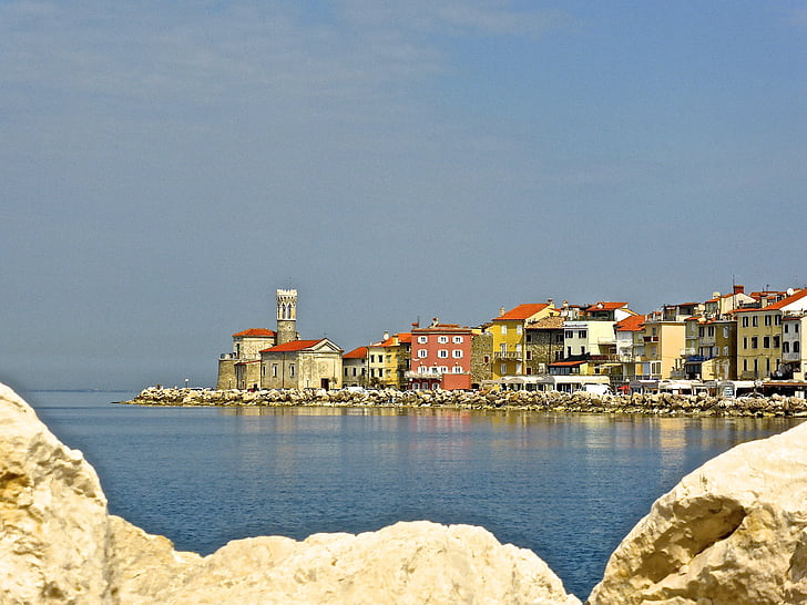 seascape, mediterranean, scenic, seaside, water, sea, town