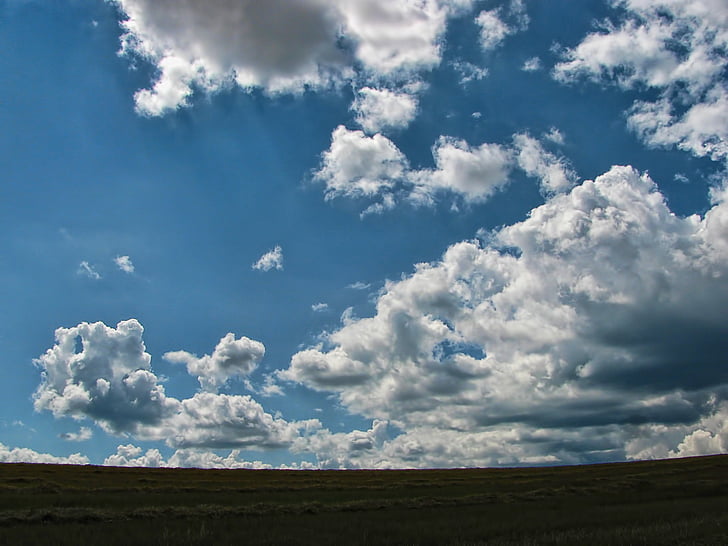 campo, céu, nuvens, natureza, Verão, Horizon, paisagem