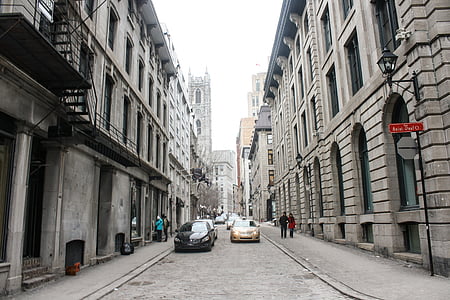 Old montreal, centru, Montreal, Kanada, stavbe, mesto, arhitektura