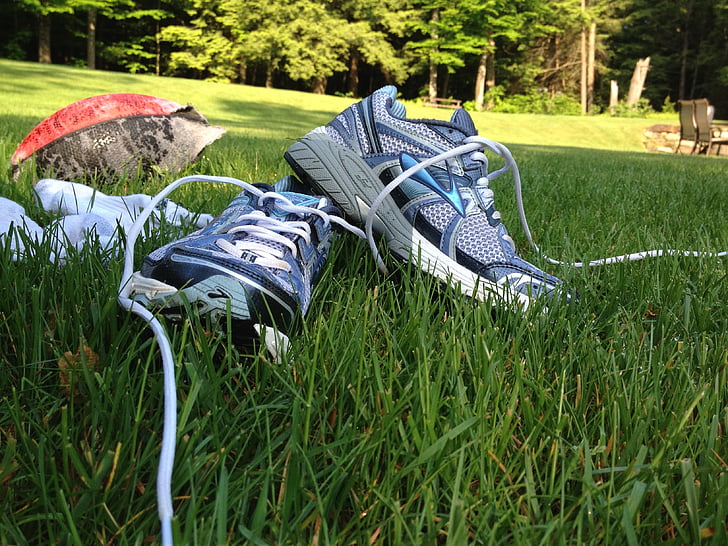 sneakers, run, grass, sport, fitness, workout, athletic