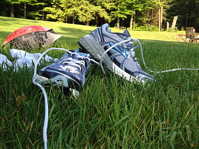 sneakers, run, grass, sport, fitness, workout, athletic