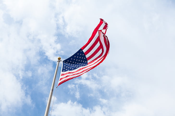 flag, united, states, us, clouds, united states, sky
