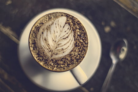 kahvi, kahvila, kuuma, muki, Cup, valkoinen, Art