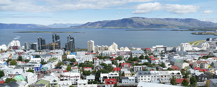 아이슬란드, 레이캬비크, 포트, hallgrimskirkja, outlook, 보기, 파노라마