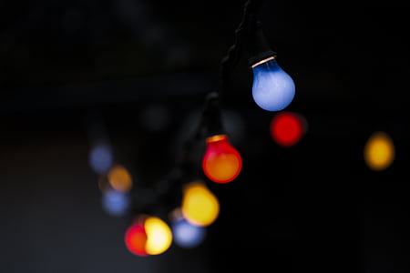 neryškus, tamsus, dizainas, šviečiantys, elektros lemputės, žibintai, Kalėdos