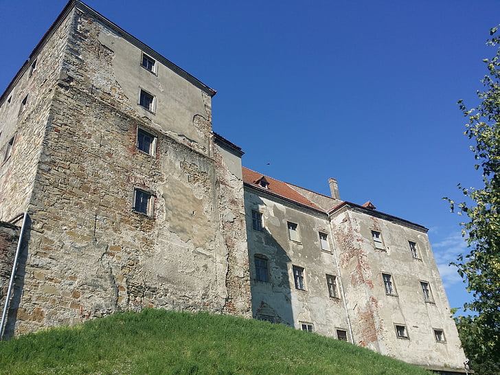 slott, Neulengbach, styrka, blå, fästning, byggnad, tornet