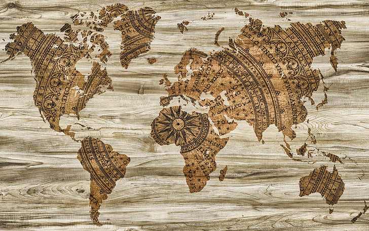 map, paper, wood, information, background, creativity, compass