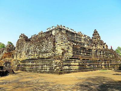Camboja, Angkor, Templo de, baphuong, ruínas, religião, religiosa