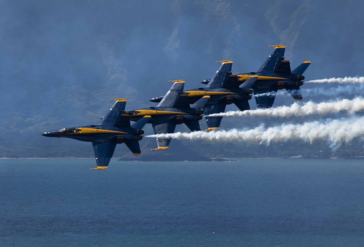 Blue angels, fly, flyvning, demonstration eskadrille, flåde, USA, ydeevne