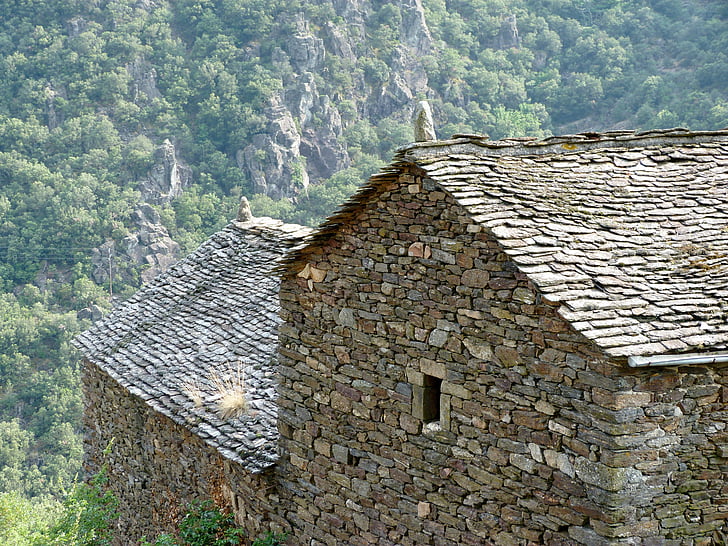 Taloja, vuoristokylässä, vanha kylä, rustiquefrance, Lee, katto, Cévennes