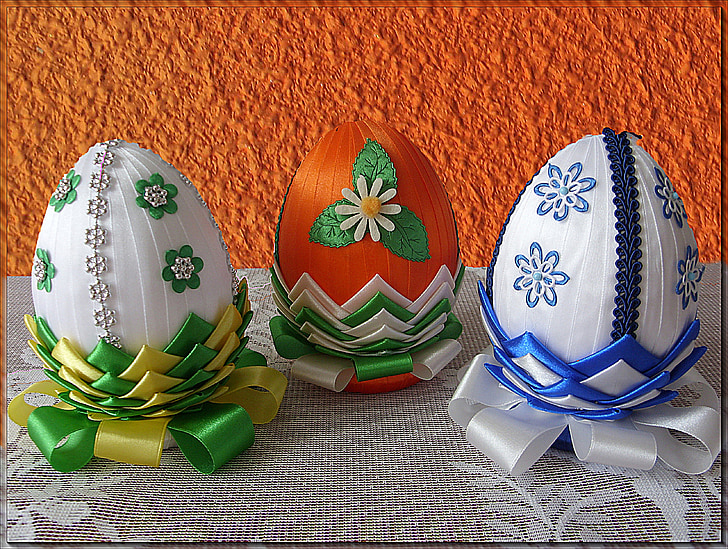 jaja, symbolem Wielkanocy, Wielkanoc, pisanki, jaja, Ubrani, robótki ręczne, sztuka ludowa