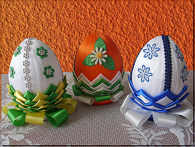 jaja, symbolem Wielkanocy, Wielkanoc, pisanki, jaja, Ubrani, robótki ręczne, sztuka ludowa