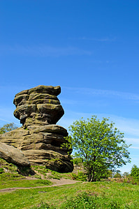 landscape, spring, rock, stone, wall, summer, england