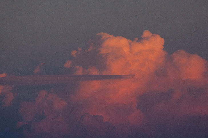 クラウド, 残光, オレンジ, 赤, 積雲の雲, 積雲, 雷雨