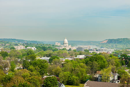 Little rock, Arkansas, država, Kapitol, iz zraka, reka, hiše