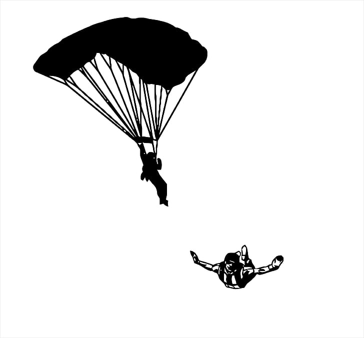 Parachute, lijm, decoratie, Extreme, sport, -stap-springen